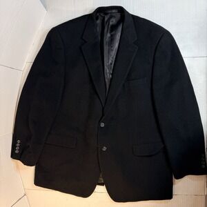 Chaps Men's 46R Black 100% Camel Hair Blazer Sport Coat Classic 2-Button Classic